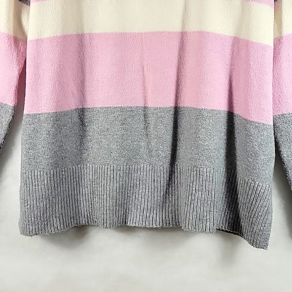 Rachel Zoe Large Striped Cowl Neck Long Sleeve Oversized Sweater Size M - Picture 6 of 9